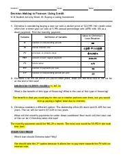 student activity sheet investment compared answers Reader