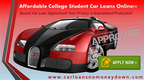 Infographic summarizing key features of student-specific auto loan programs.