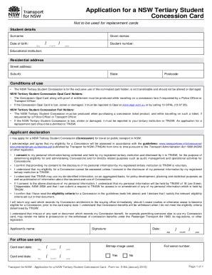 student concession card replacement