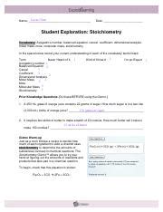 student exploration stoichiometry explorelearning pdf Doc