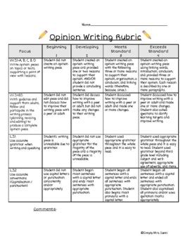 student friendly third grade opinion letter rubric free ebook Ebook Epub