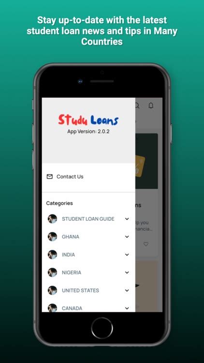 Student loan app with a feature showing upcoming payment reminders and interest rate change alerts