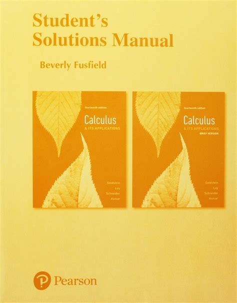 student solutions manual for calculus and its applications PDF