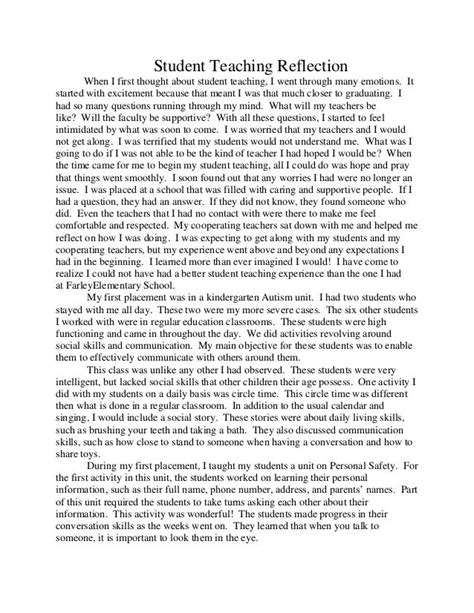 student teaching reflection essay Doc