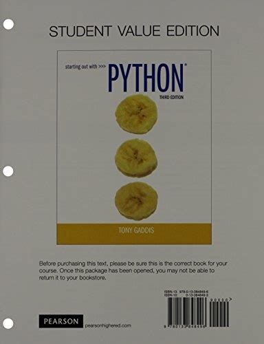 student value edition for starting out with python 3rd edition Epub