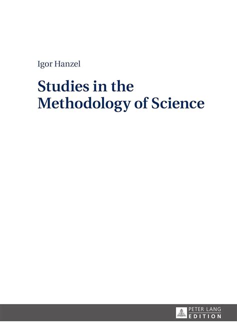 studies methodology science igor hanzel PDF