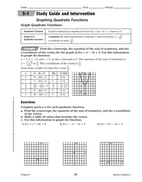 study guide and intervention graphing quadratic functions Epub