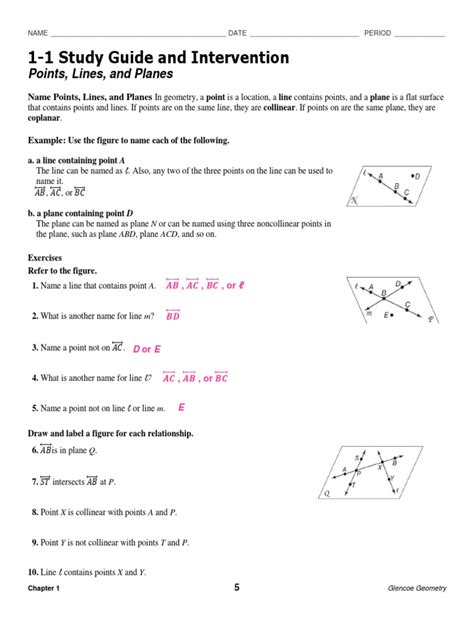 study guide and intervention points lines and planes PDF