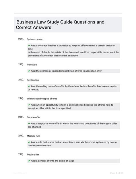 study guide business law Doc