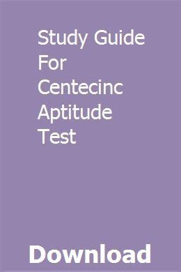 study guide for centecinc aptitude test PDF