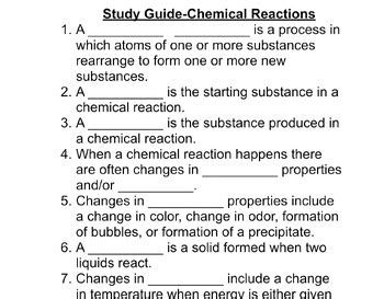 study guide for chemical reactions Doc