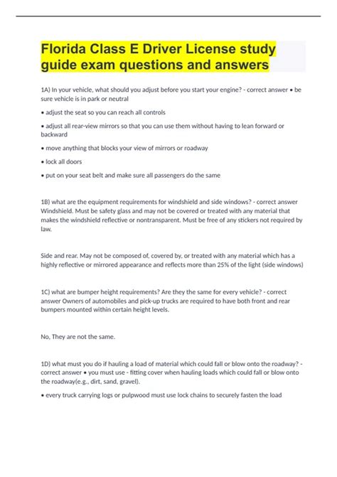 study guide for class e drivers license Reader