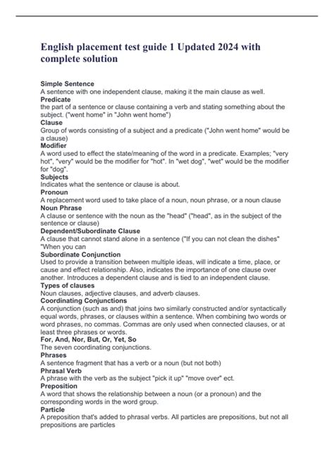 study guide for college english placement test Reader