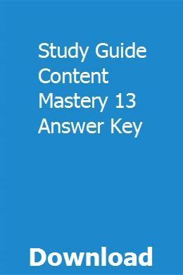 study guide for content mastery answer key chapter 13 Epub
