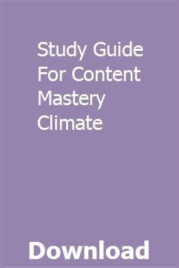 study guide for content mastery climate answers Epub