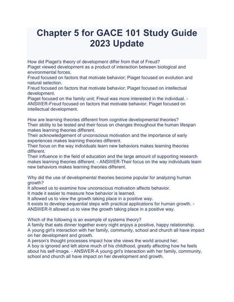 study guide for gace earl PDF