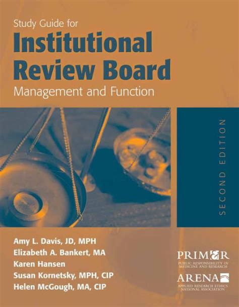 study guide for institutional review board management and function Reader