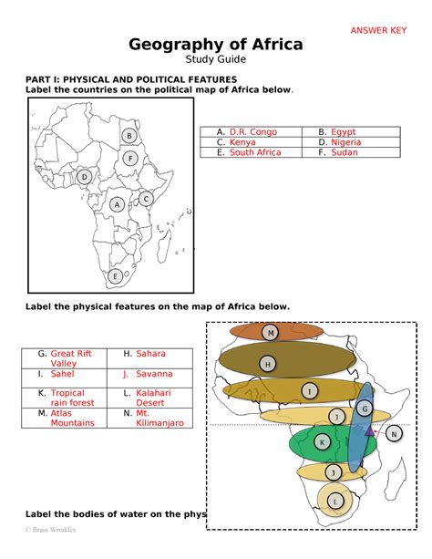 study guide key of geography