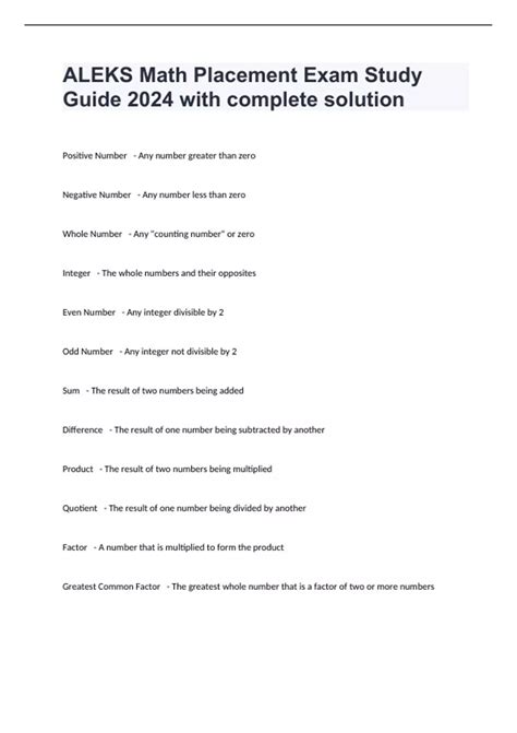 study guide math placement test Kindle Editon