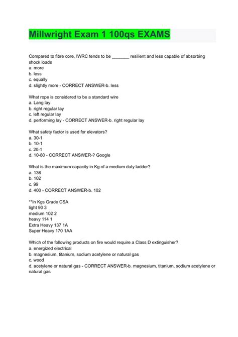 study guide millwright exam Kindle Editon