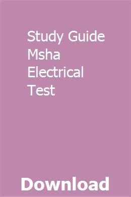 study guide msha electrical test pdf Doc