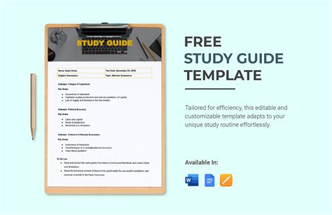 study guide outline template PDF