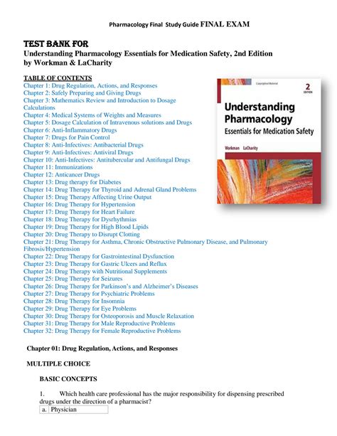 study guide understanding pharmacology essentials Reader