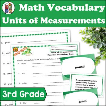 study guide unit 7 measurement 3rd grade Kindle Editon