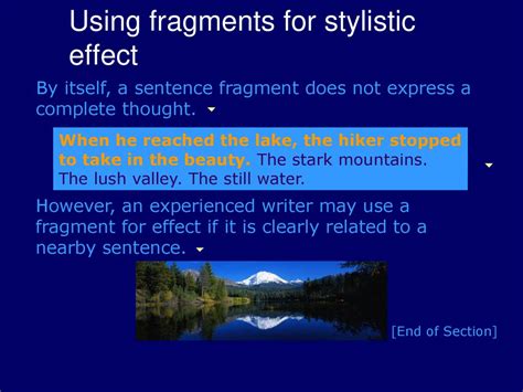 stylistic effects with fragments