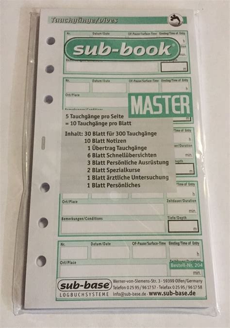 sub book logbuch einlagen advanced ssi Epub