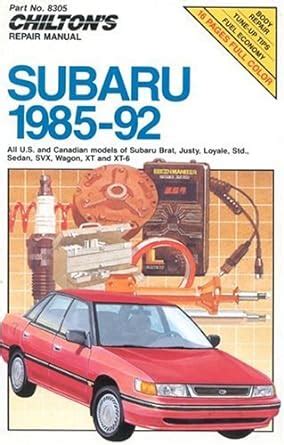 subaru 1985 92 chiltons repair manuals Reader