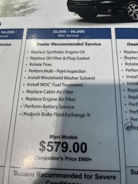 subaru 30k mile service cost PDF