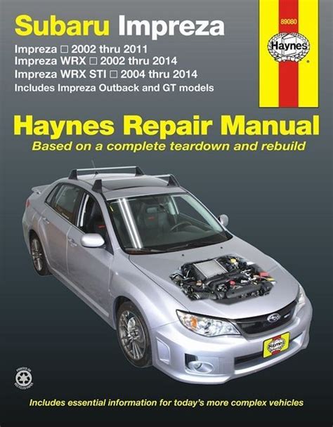 subaru impreza wrx 2002 service manual repair manual PDF