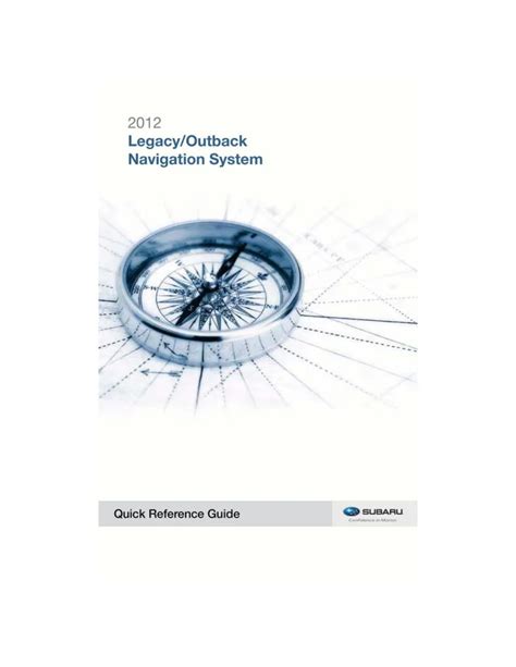 subaru outback 2012 navigation system manual Doc