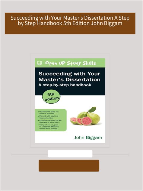 succeeding with your master s dissertation a step by step handbook pdf Epub