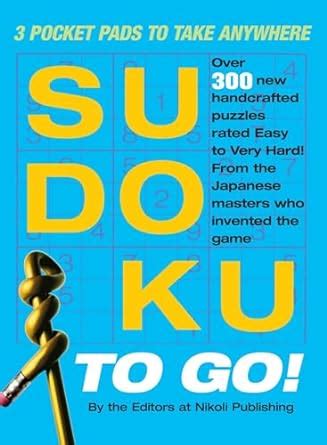 sudoku to go 3 pocket pads to take anywhere Reader