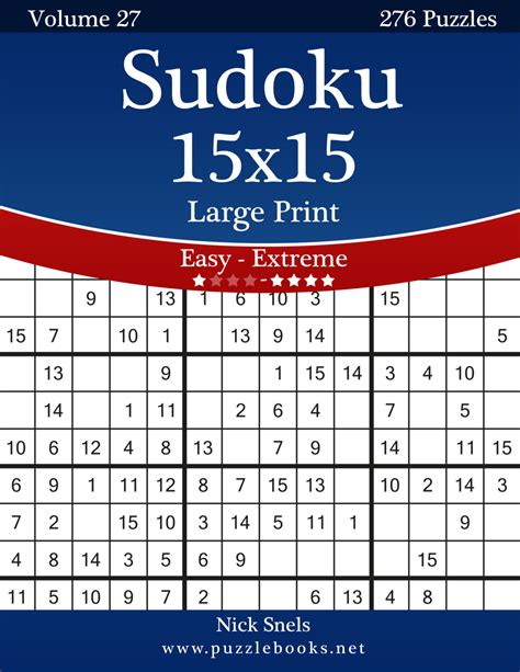 sudoku x 15x15 hard to extreme volume 9 276 puzzles Epub
