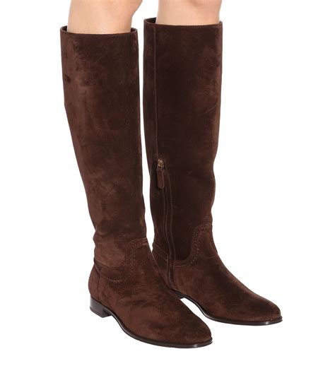 suede knee boots brown