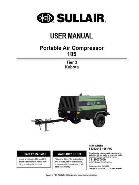 sullair 185 operators manual pdf Kindle Editon