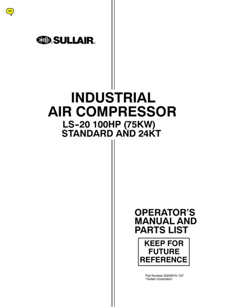 sullair air compressor manual 20 150 Kindle Editon