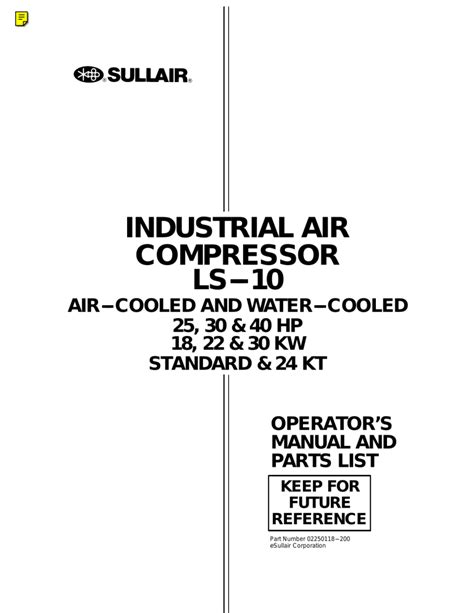 sullair ls 10 service manual pdf Epub