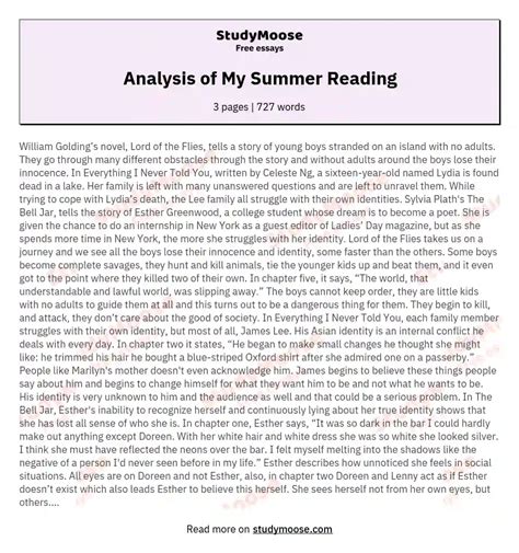 summer reading essay example Reader