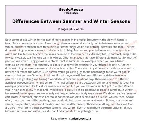 summer vs winter argumentative paper PDF