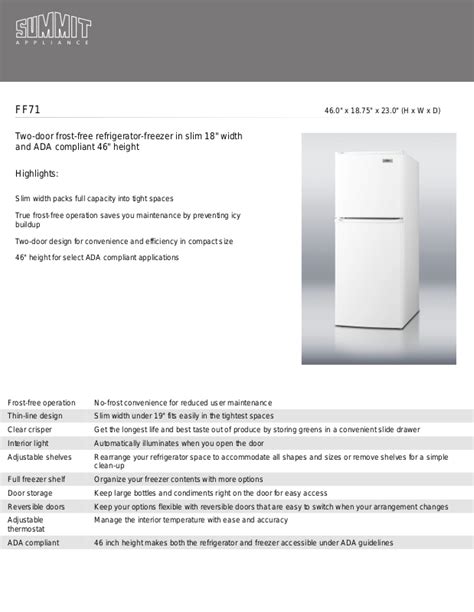 summit ff7lbl refrigerators owners manual Epub