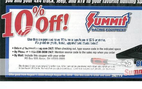 summit racing discount code 2011 Reader