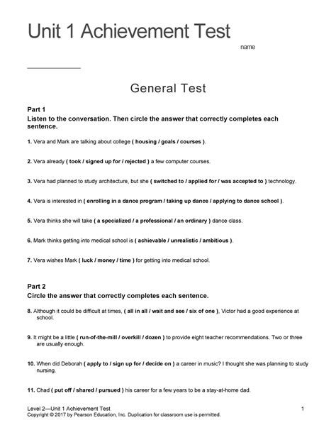 summit-1-achievement-test-unit-1 Ebook PDF