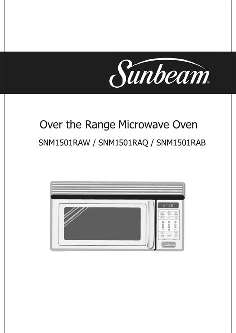 sunbeam scm1101cbb microwaves owners manual Epub