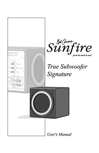 sunfire architectural signature subwoofers owners manual Epub