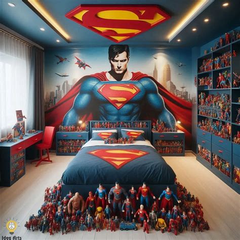 superman and wonderwomen themed bedroom Reader