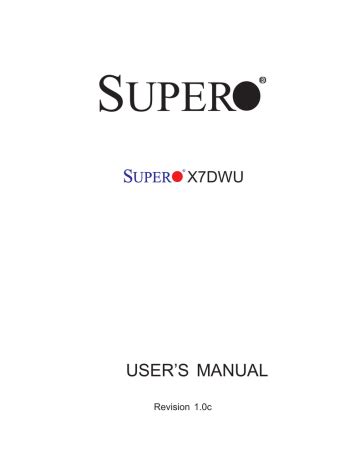 supermicro x7dwu owners manual Epub